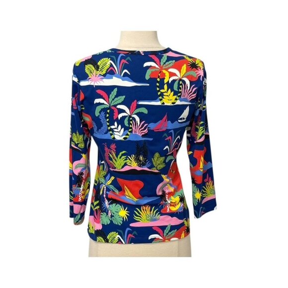 J. McLaughlin Wavesong Catalina Cloth Top Tropical Coral Ocean Colorful Size S - Picture 4 of 8